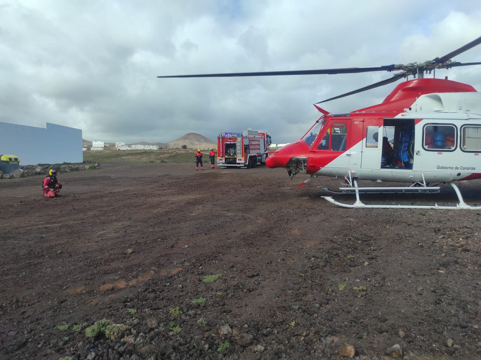 Los servicios de Emergencia que intervinieron en el rescate de Caldera Blanca.