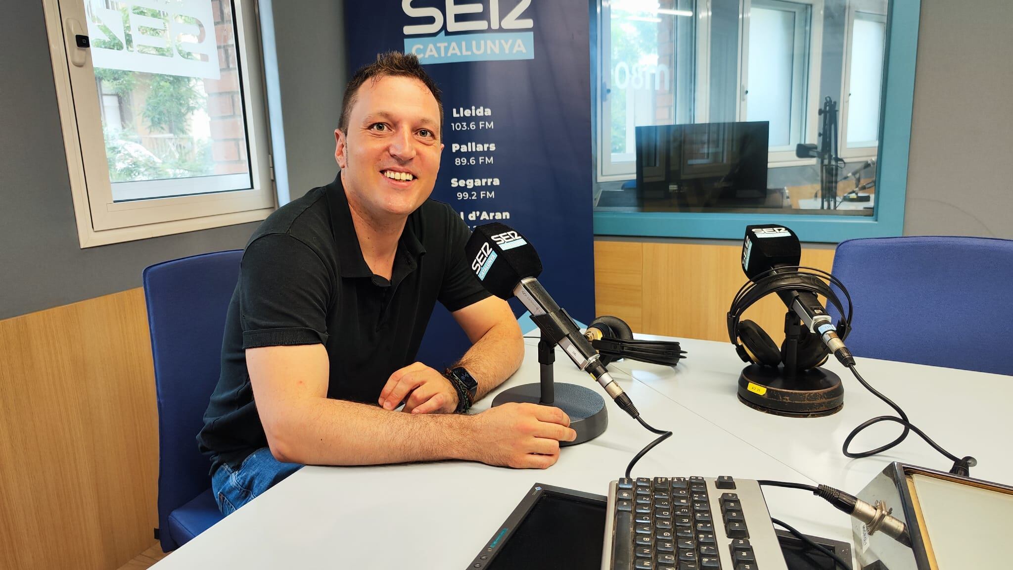 Un moment de l'entrevista a Jaume Carulla, de Suela Rapid.