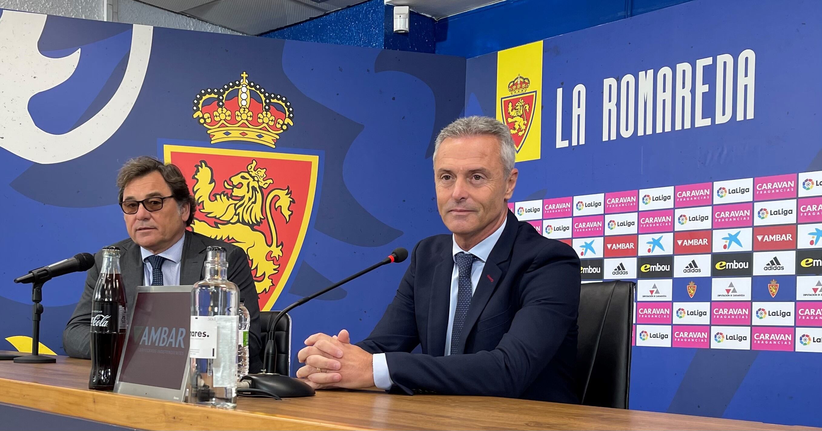 Escribá durante su presentación en La Romareda