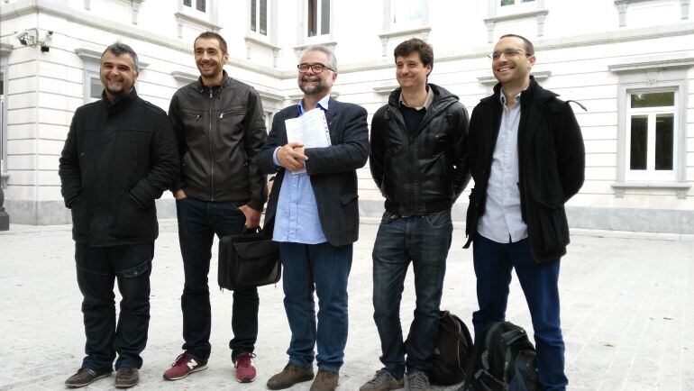 Gabriel Ortega, Miguel Ángel Ortega, Miguel Ongil, Emilio Delgado y Luis Alegre ante el Tribunal Supremo