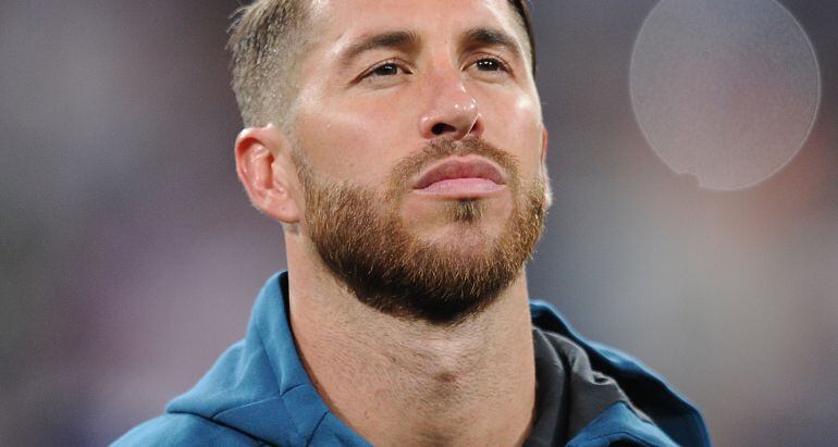 Sergio Ramos, antes de un partido con el Madrid