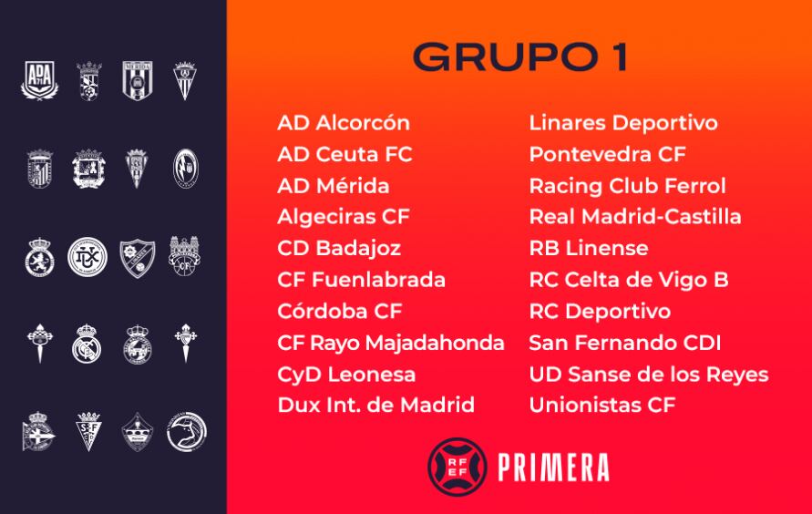Distribución del Grupo 1 de Primera RFEF