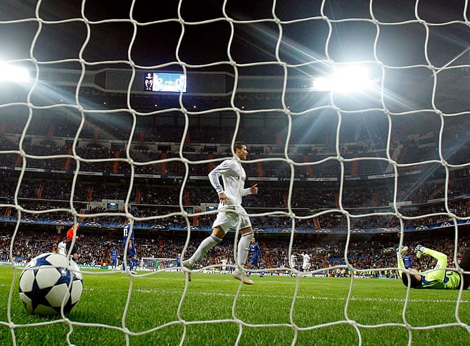 Cristiano Ronaldo celebra un gol en la &#039;Champions&#039;