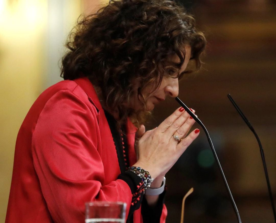 La ministra de Hacienda, María Jesús Montero, durante el debate de totalidad de los presupuestos este martes en el pleno del Congreso