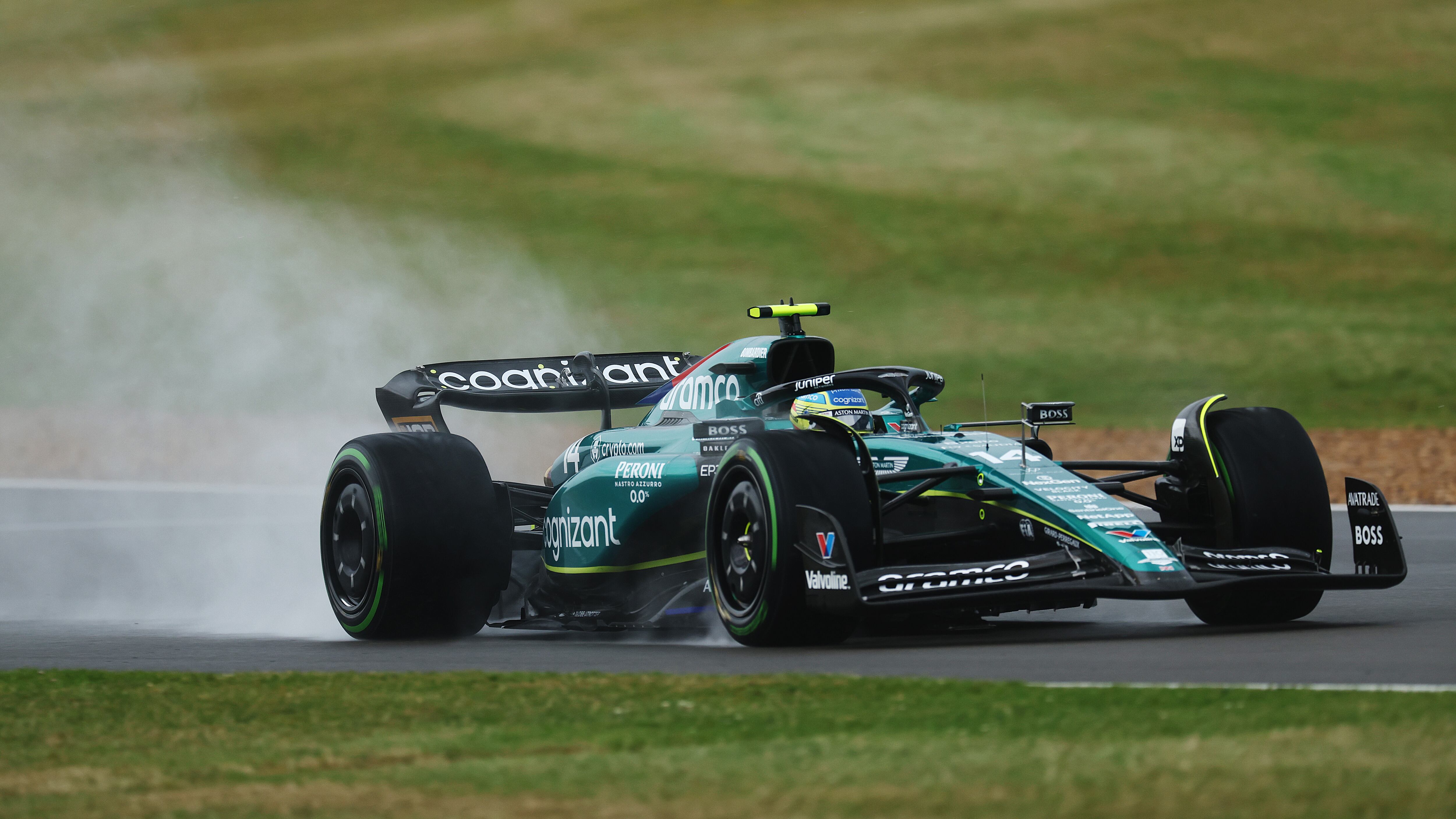 Fernando Alonso durante la clasificación de Silverstone del GP de Gran Bretaña F1 2023. (Photo by Bryn Lennon - Formula 1/Formula 1 via Getty Images)