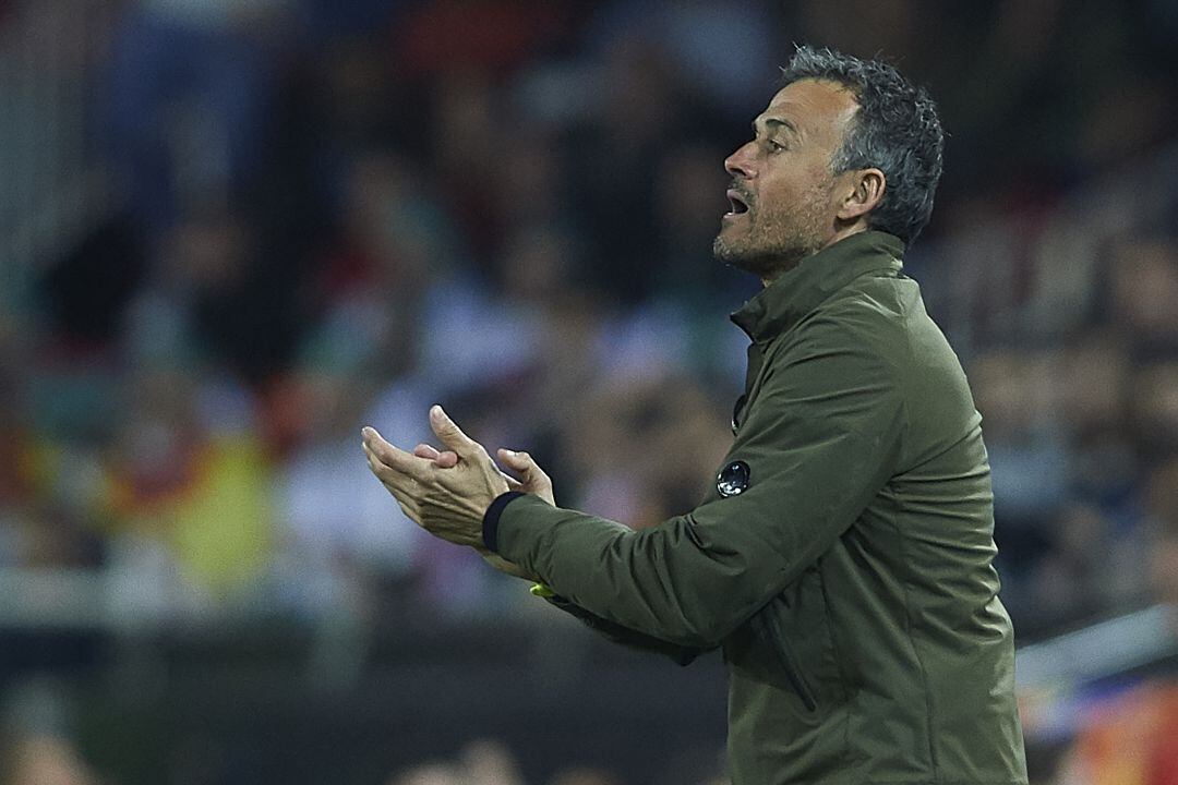 Luis Enrique, durante el partido de España contra Noruega