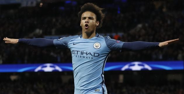 Leroy Sane celebra el quinto gol