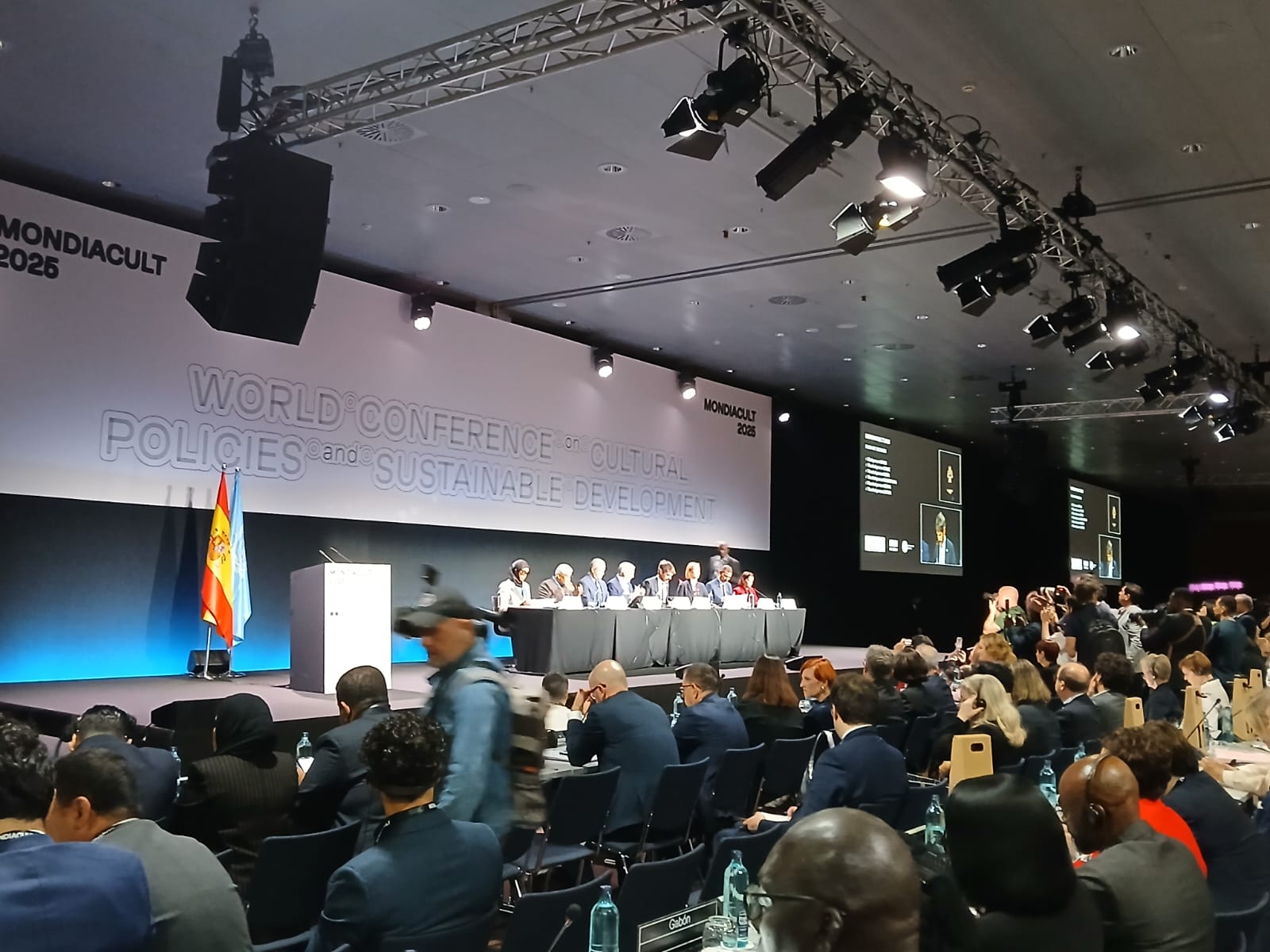 Plenario de la conferencia Mondiacult, que he empezado hoy en Barcelona