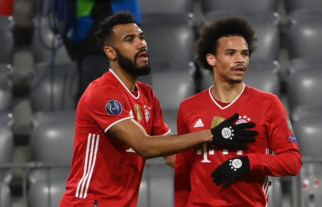 Choupo-Moting y Leroy Sané, en un partido con el Bayern de Munich