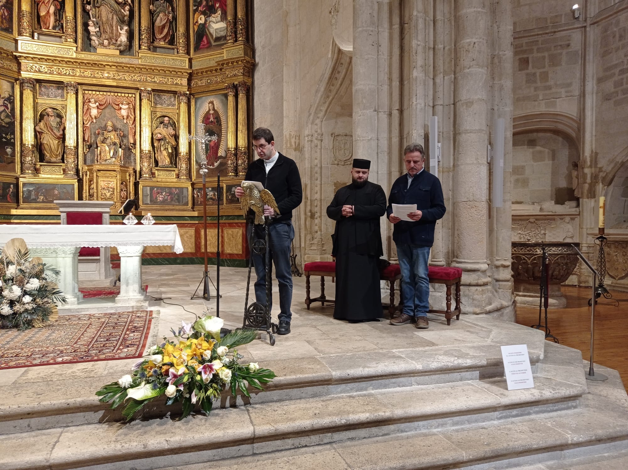 Representantes de las iglesias católica, ortodoxa y evangélica de la Ribera en el encuentro ecuménico de oración en Aranda de enero de 2024