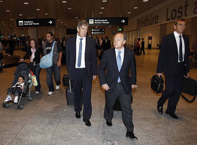 Pardeza, junto a Pellegrini en el aeropuerto de Zúrich