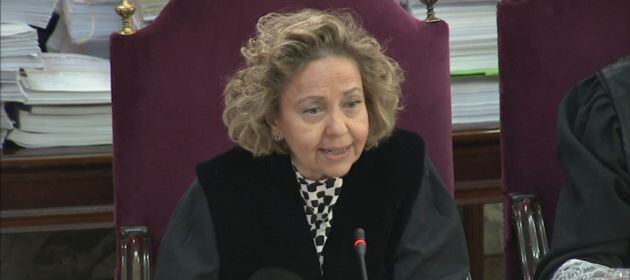 La fiscal Consuelo Madrigal, durant l&#039;interrogatori a Josep Rull