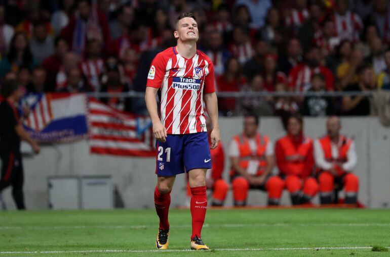 Gameiro se lamenta tras fallar una ocasión