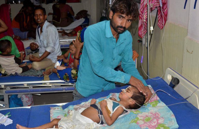 El hospital Baba Raghav Das Hospital in Gorakhpur, en India, donde sesenta niños han perdido la vida.