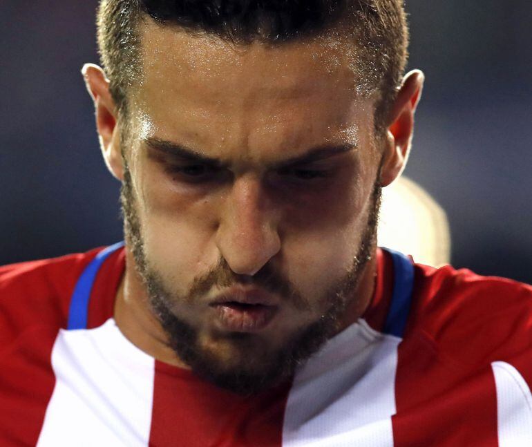 Koke durante el partido en Champions.