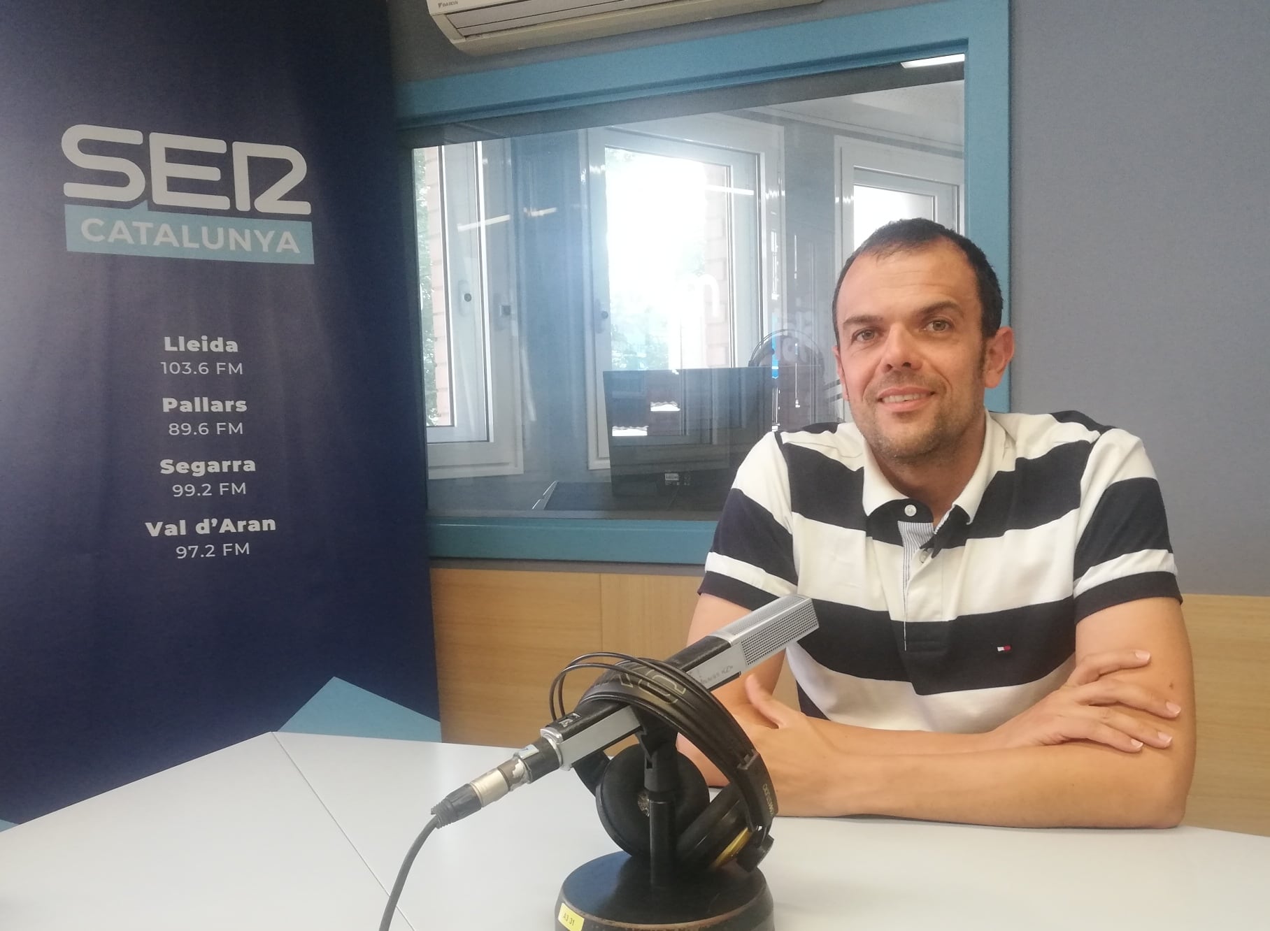 L&#039;alcalde de Preixens durant l&#039;entrevista a Ràdio Lleida aquest dimarts.