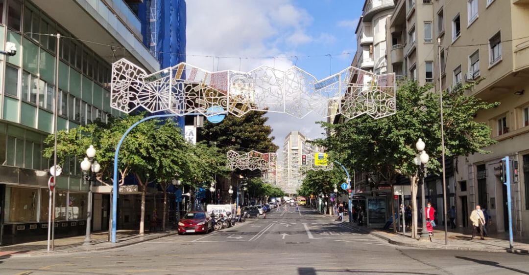 Imagen de la Rambla este viernes antes de la inauguración oficial del alumbrado navideño