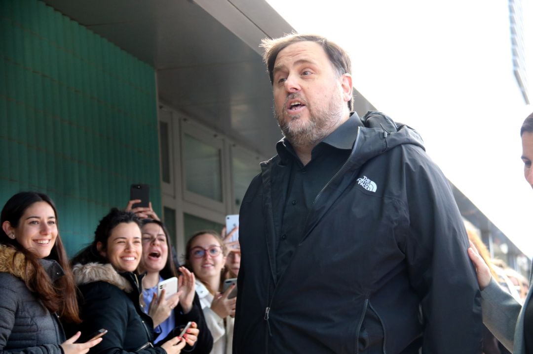 Oriol Junqueras en el campus universitario de Manresa el pasado 3 de marzo