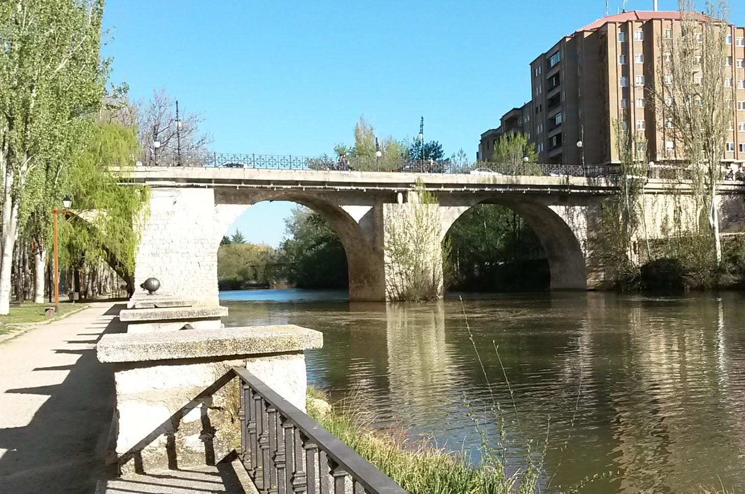 Puente del Duero en Aranda desde el parque de El Barriles