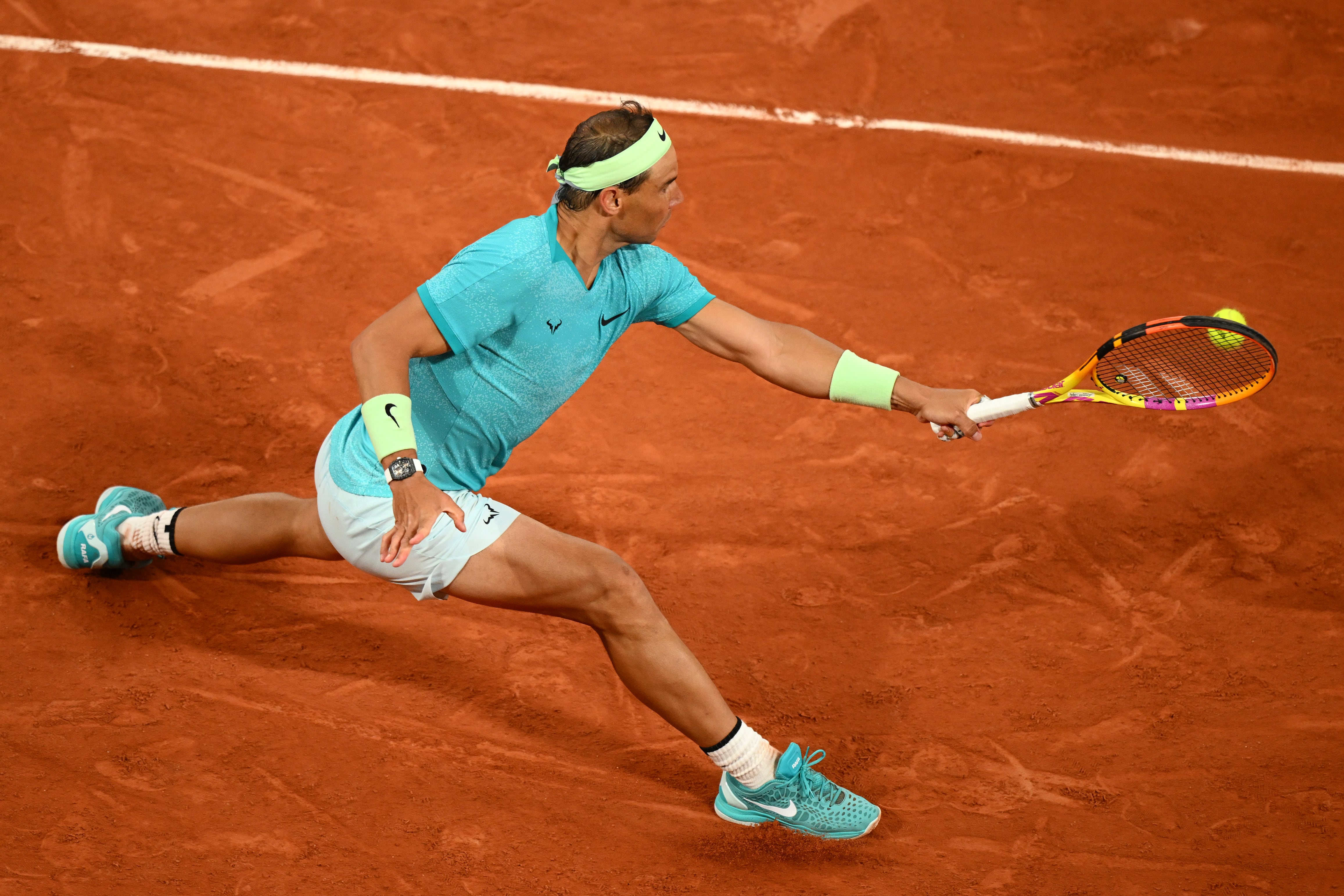 Rafa Nadal, durante el partido de primera ronda de Roland Garros ante Alexander Zverev