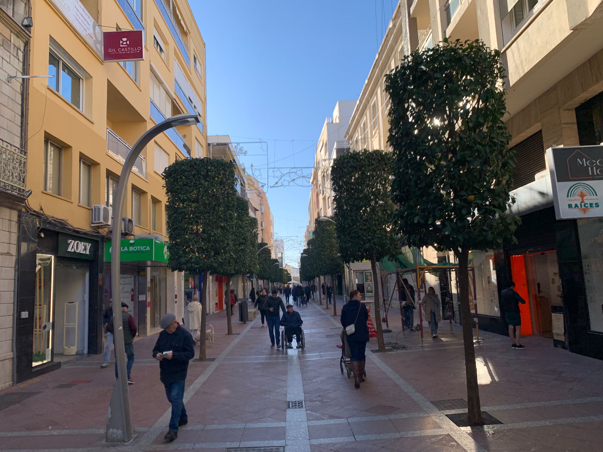 Aspecto de la calle Ancha este miércoles