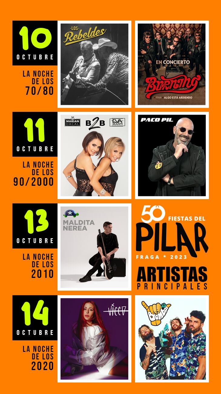 Conciertos de las Fiestas del Pilar en Fraga