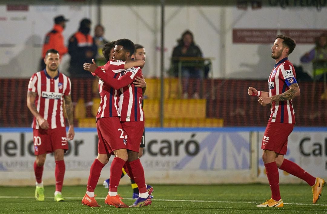 El Atlético celebra uno de sus goles