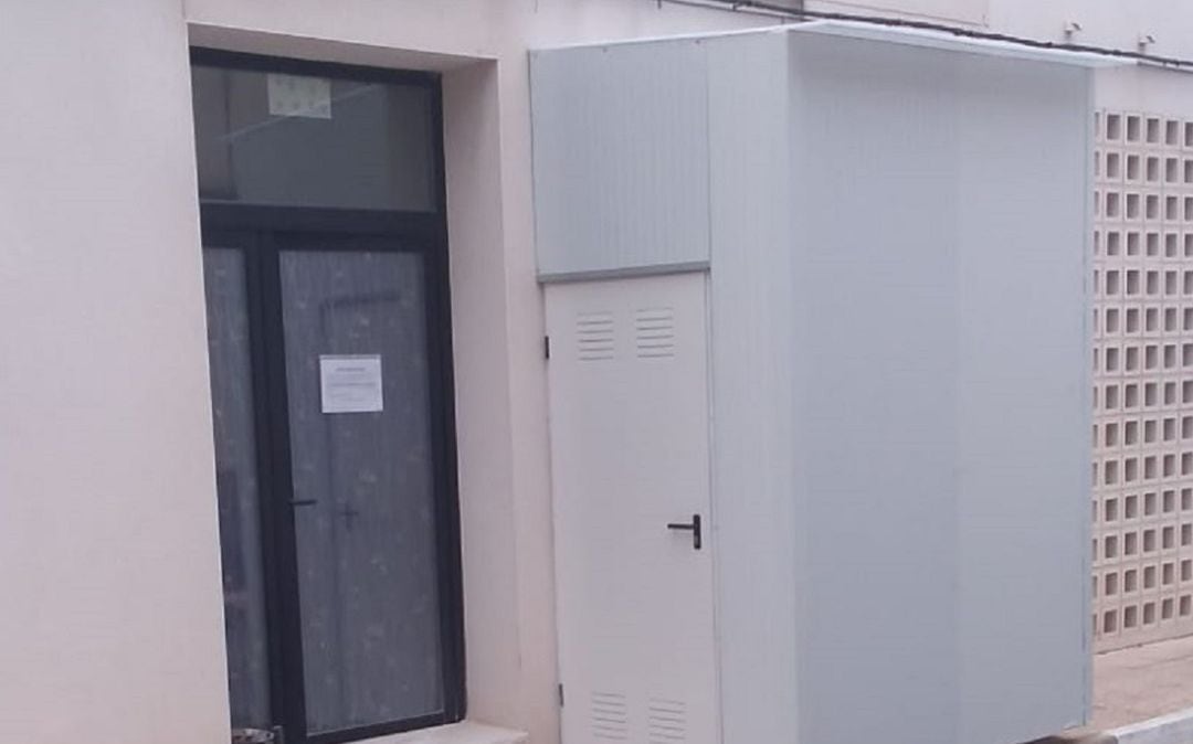 Imagen de la caseta provisional que se ha instalado junto a la residencia "Nuestra Señora de Oreto"