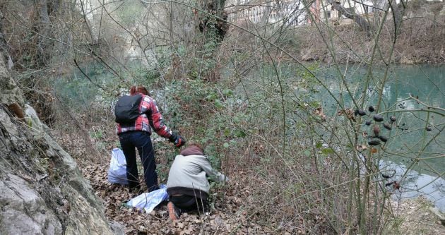 Varios voluntarios han participado en la recogida de basuras.