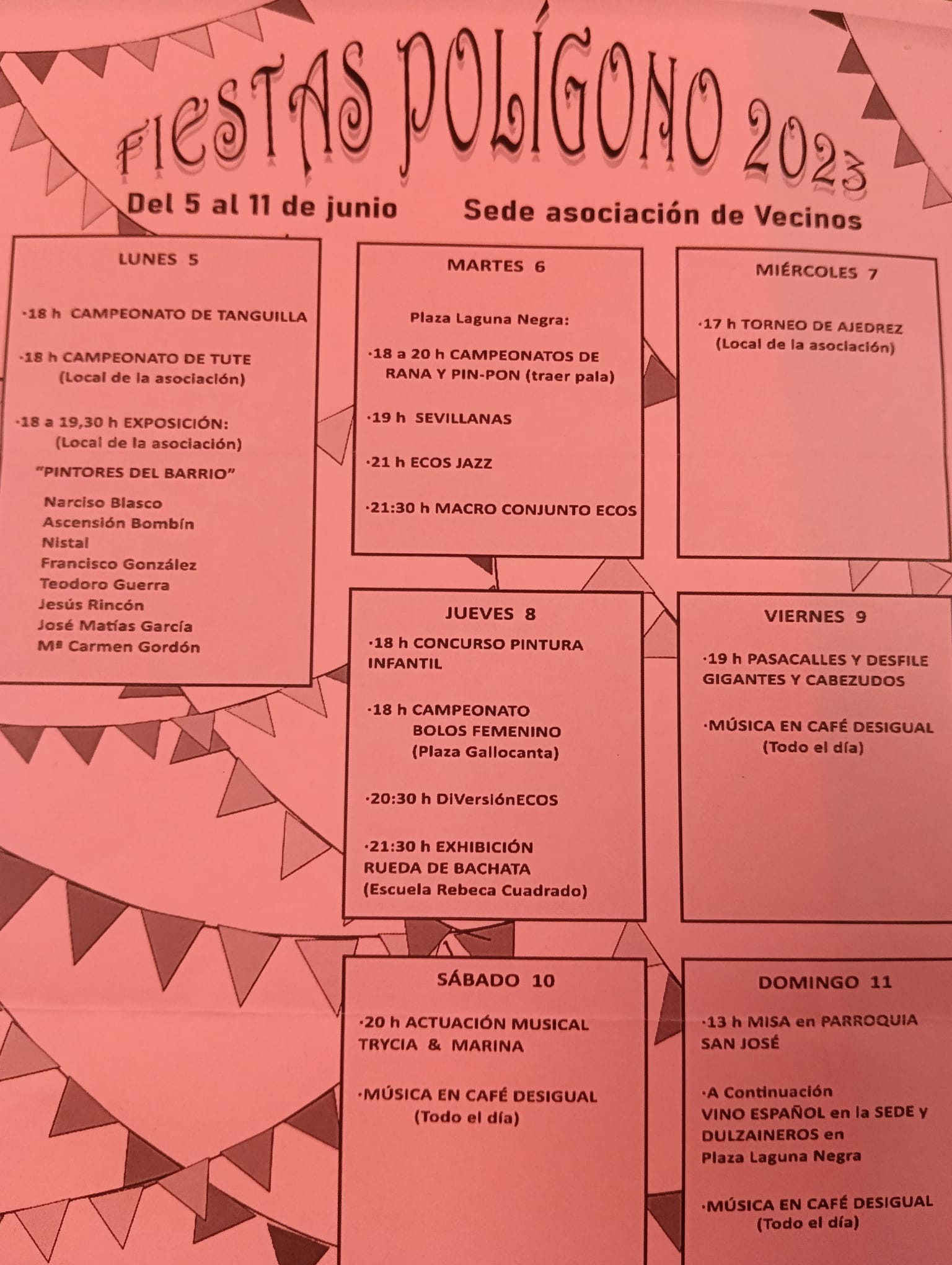 Cartel de las actividades