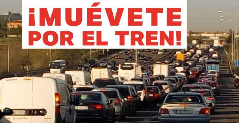 Cartel de la campaña por la llegada del Cercanías a Soto