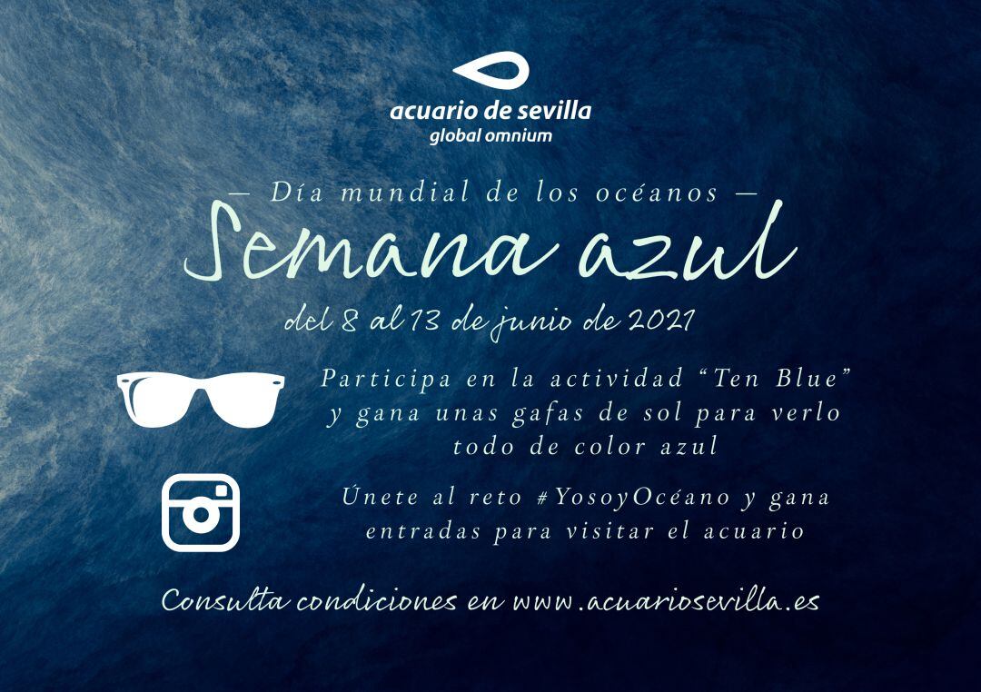 Cartelería del Acuario de Sevilla con motivo de su Semana Azul