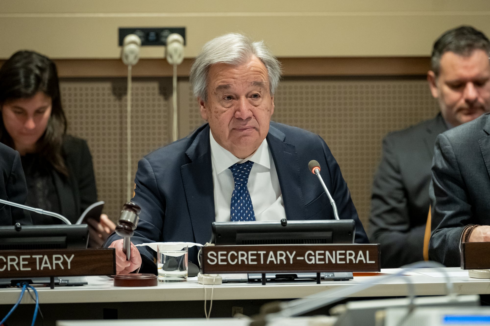 Fotografía cedida por la ONU donde aparece su secretario general, António Guterres