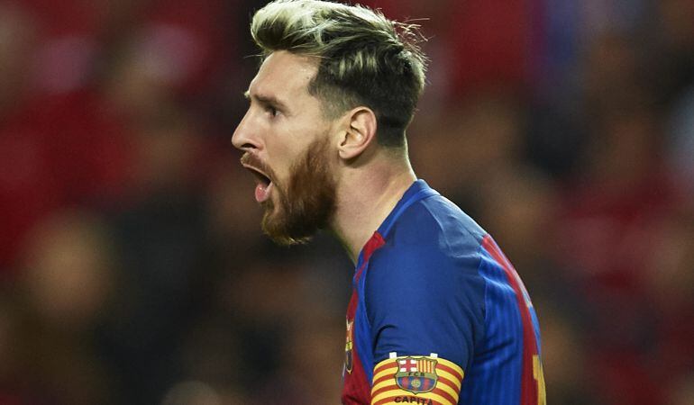 Messi, durante el partido ante el Sevilla