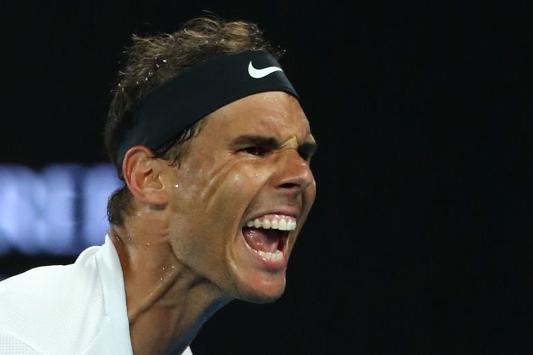 Nadal celebra su pase a la final del Open de Australia