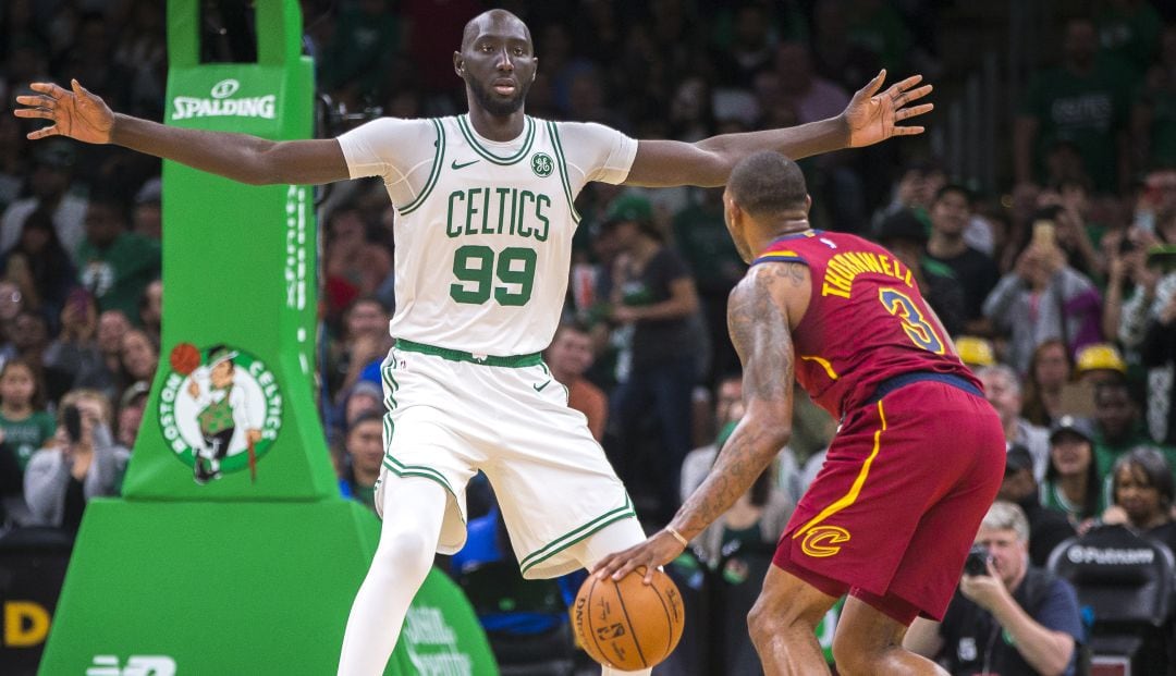 Tacko Fall, en un partido de pretemporada con los Boston Celtics