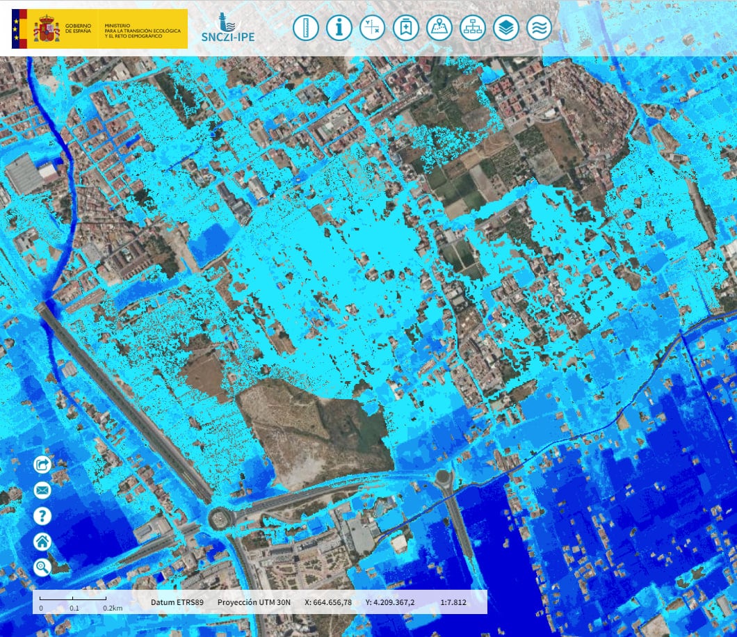 Cartografía zonas inundables Murcia