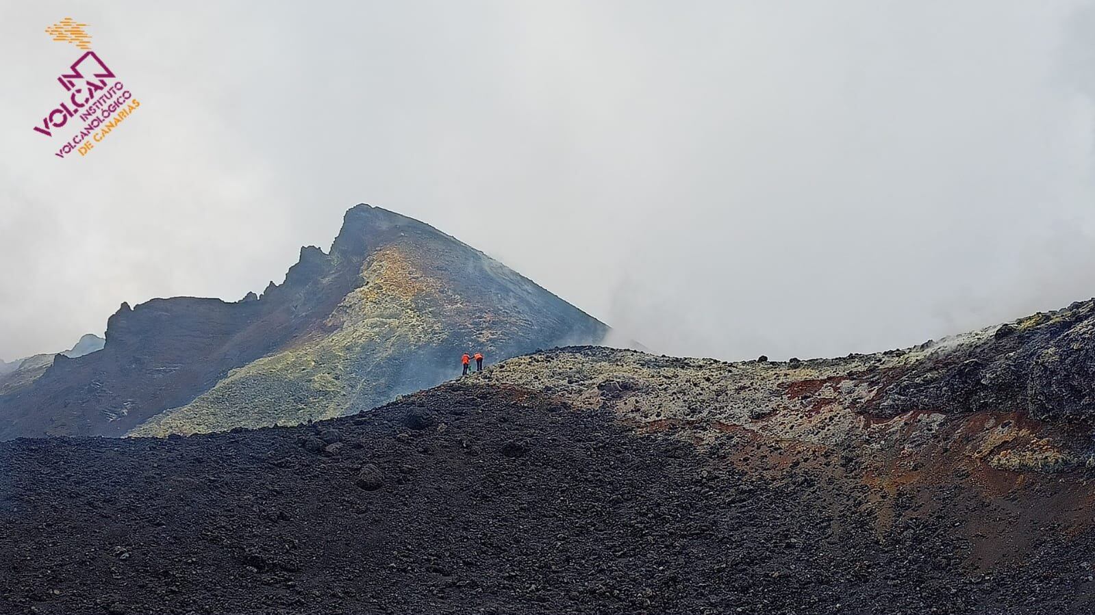 El edificio volcánico de la erupción