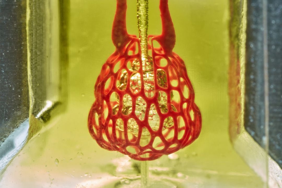 Imagen de la primera estructura vascular desarrollada en un laboratorio y que trata de imitar el funcionamiento de un pulmón. 