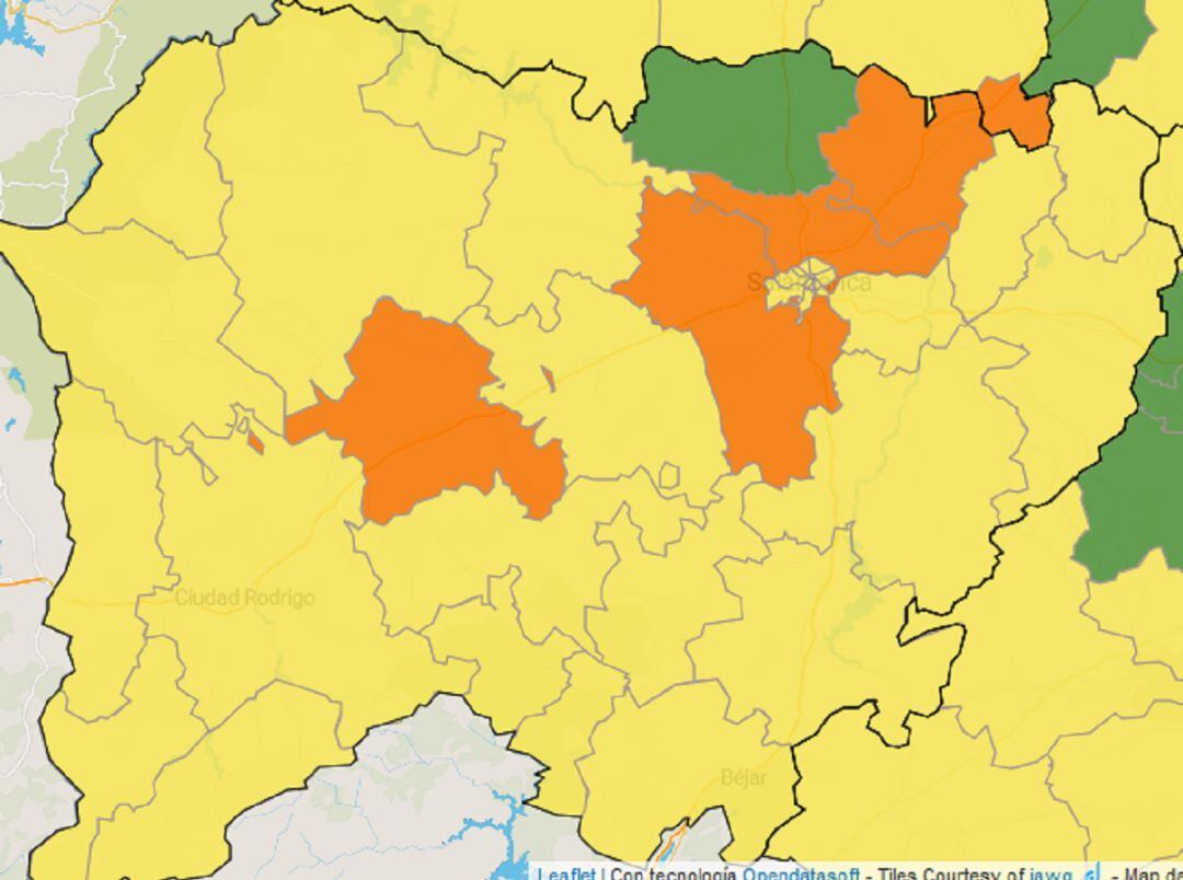 Imagen del mapa de Salamanca.