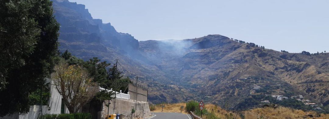 Conato de un incendio forestal. Foto de archivo