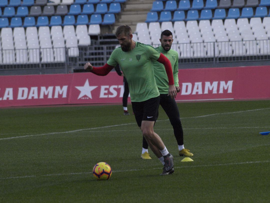 Esteban Saveljich en el entrenamiento de este miércoles.