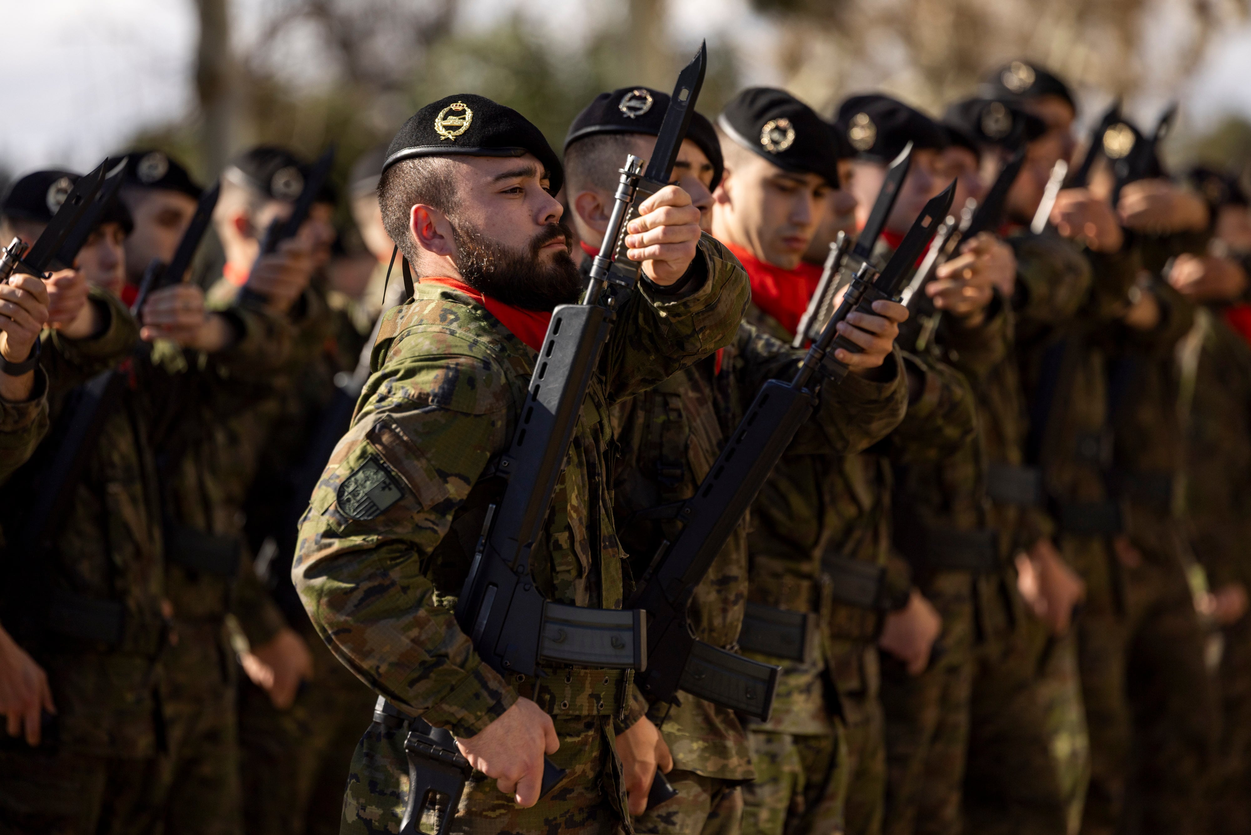 Soldados españoles en la Base San Jorge de Zaragoza esta semana
mages)