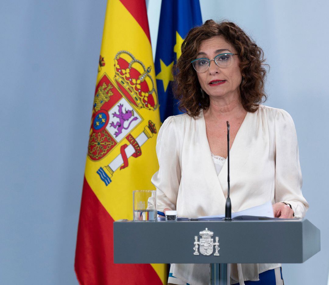 Maria Jesús Montero,durante la comparecencia posterior al Consejo de Ministros