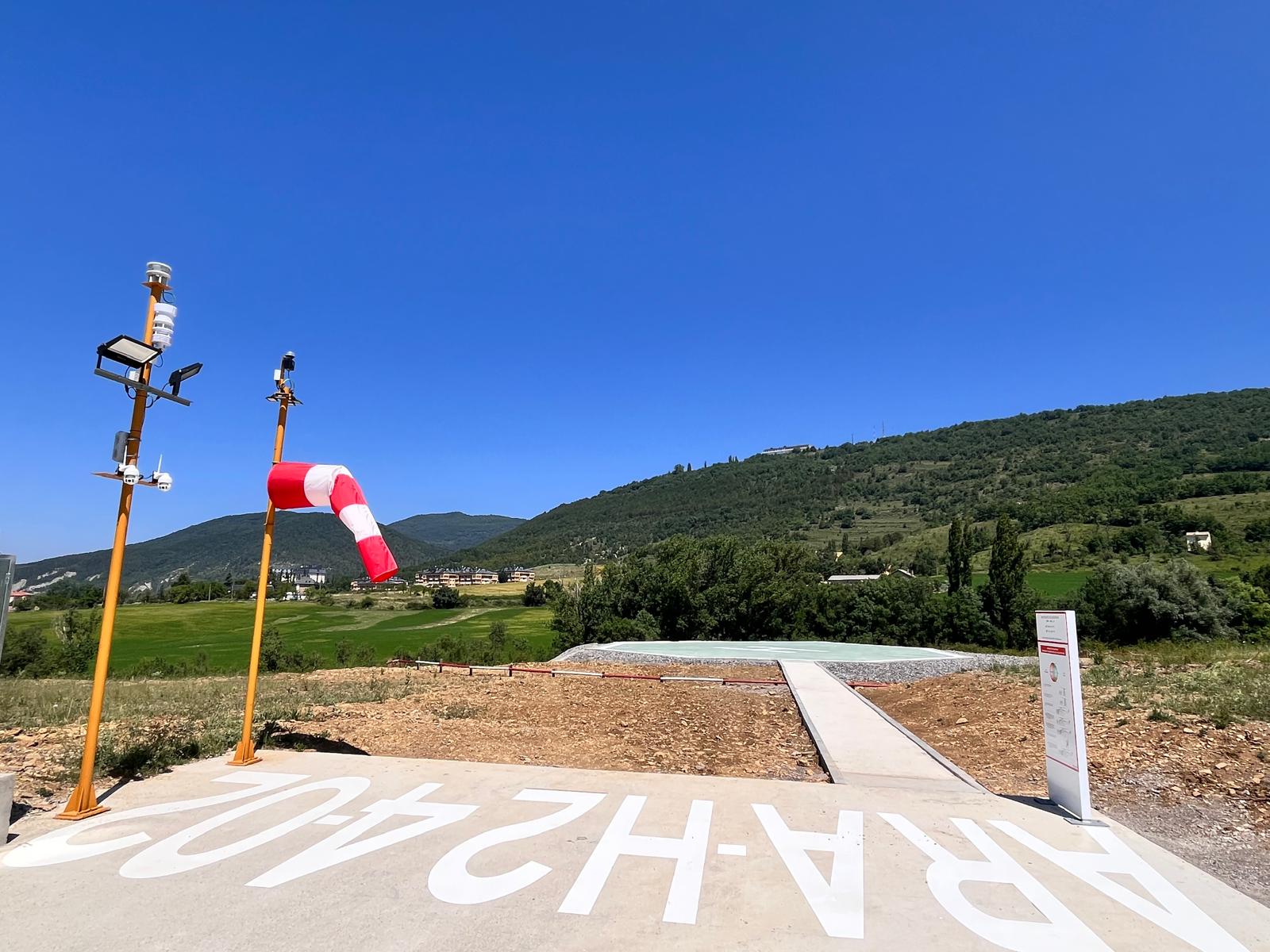 El nuevo helipuerto se sitúa cerca del hospital de Jaca