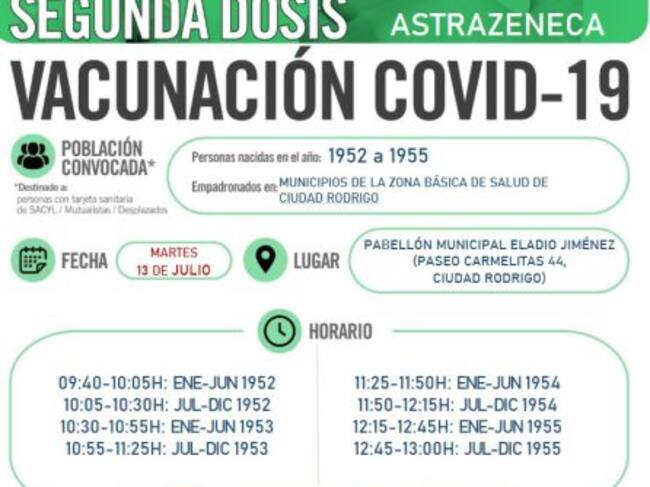 Vacunación en Ciudad Rodrigo