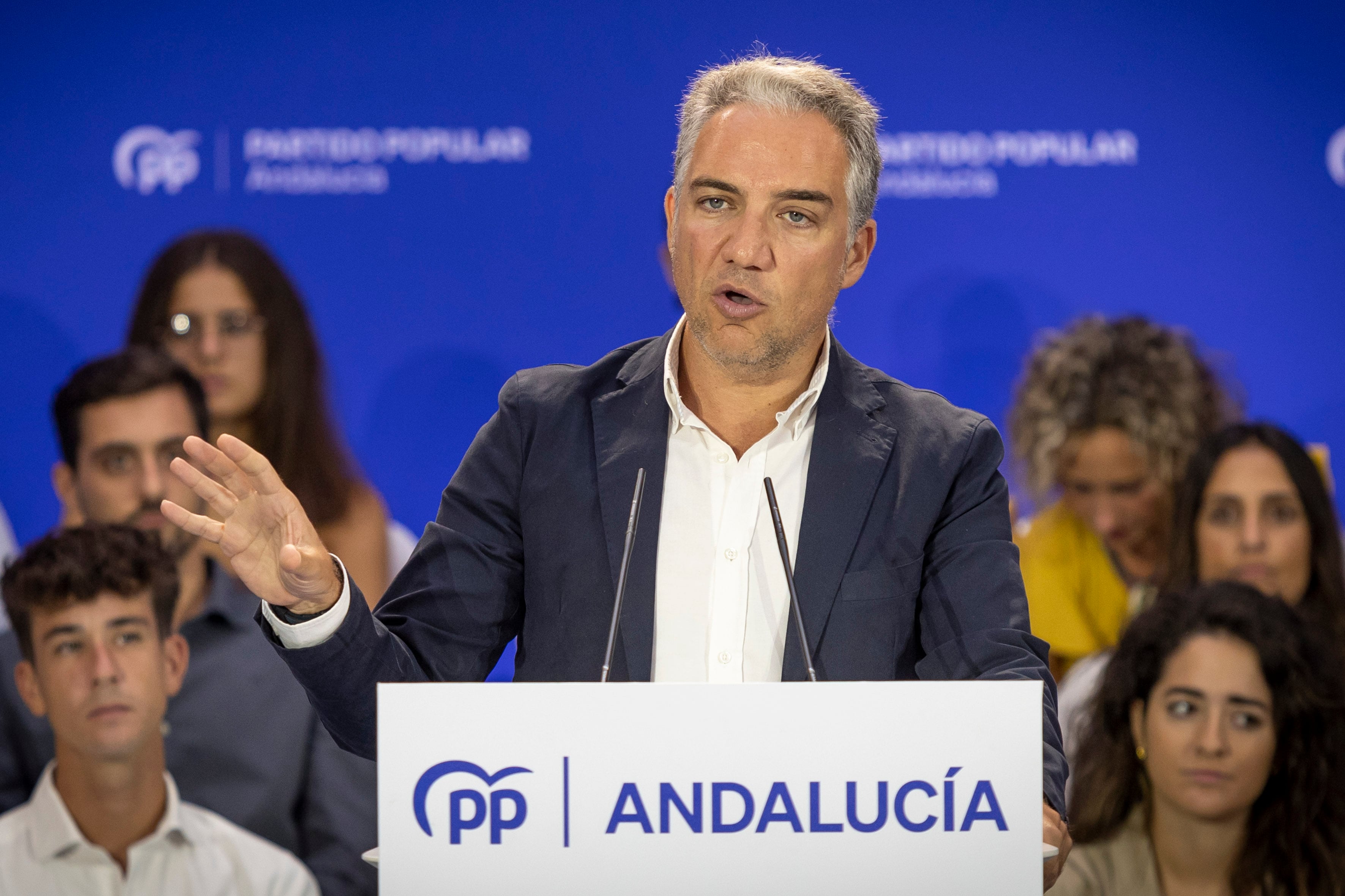 El coordinador del PP Elías Bendodo participa en el inicio del curso político del PP de Andalucía que se celebra en el palacio de Congresos de Torremolinos este domingo