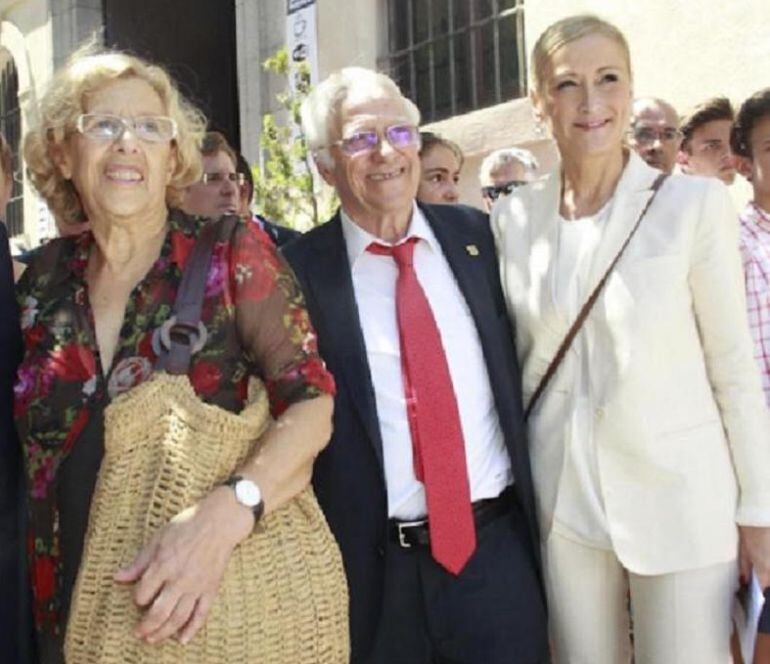 Manuela Carmena, el padre Ángel y Cristina Cifuentes