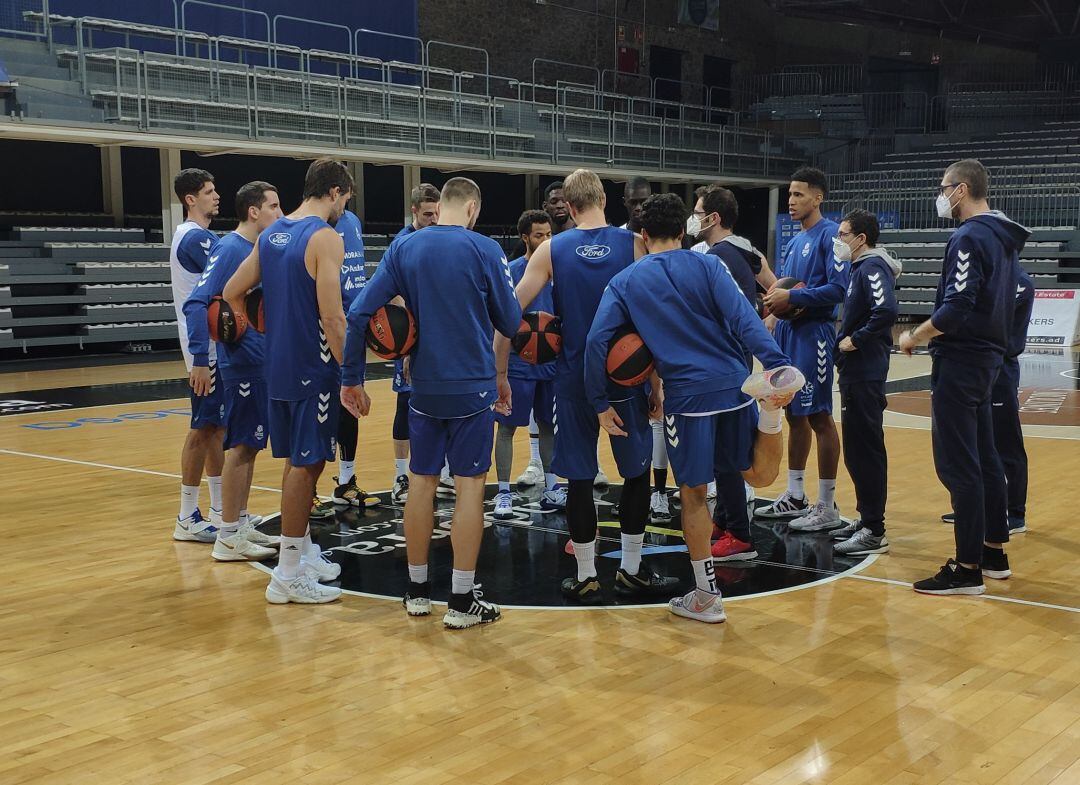 Un entrenament del Morabanc Andorra.