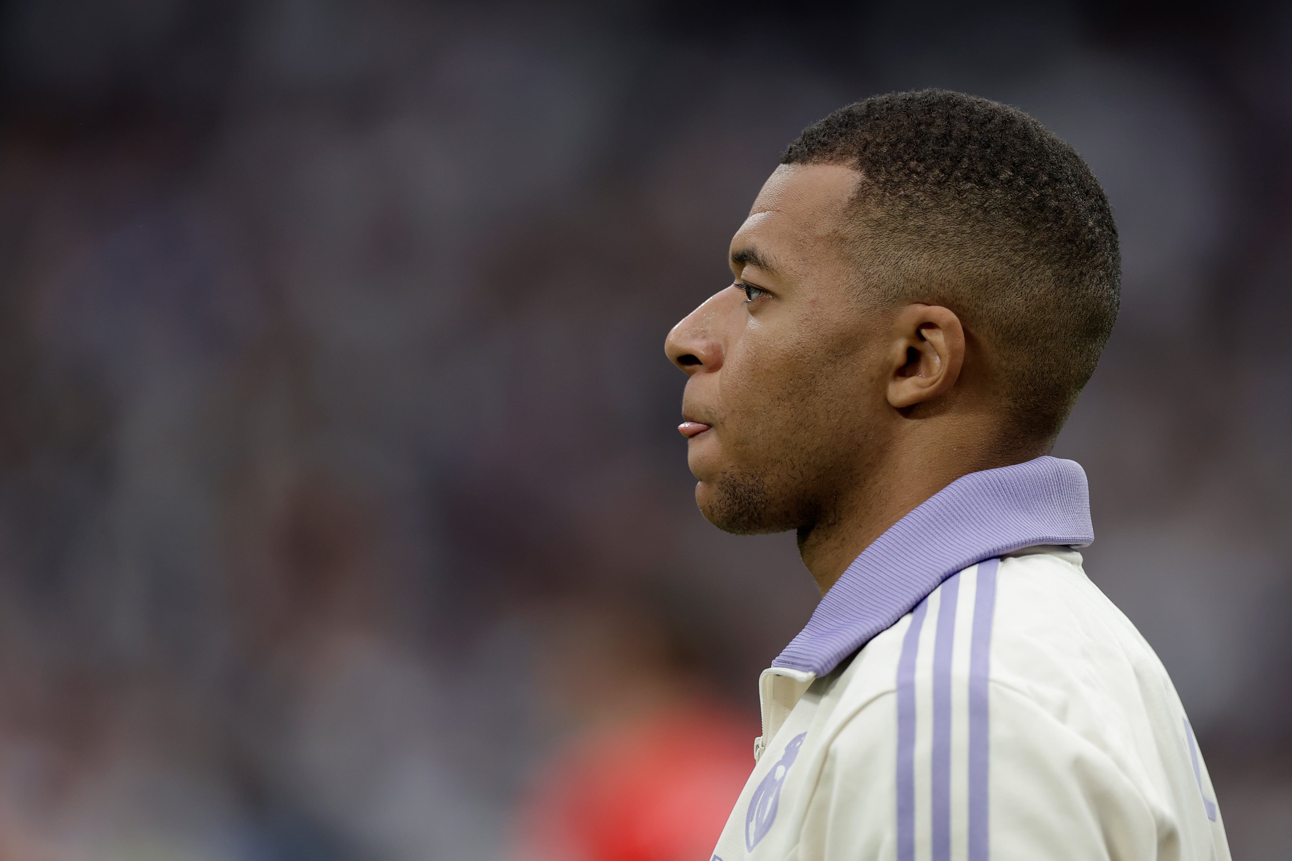 Kylian Mbappé, en la previa del partido entre Real Madrid y CA Osasuna de Liga